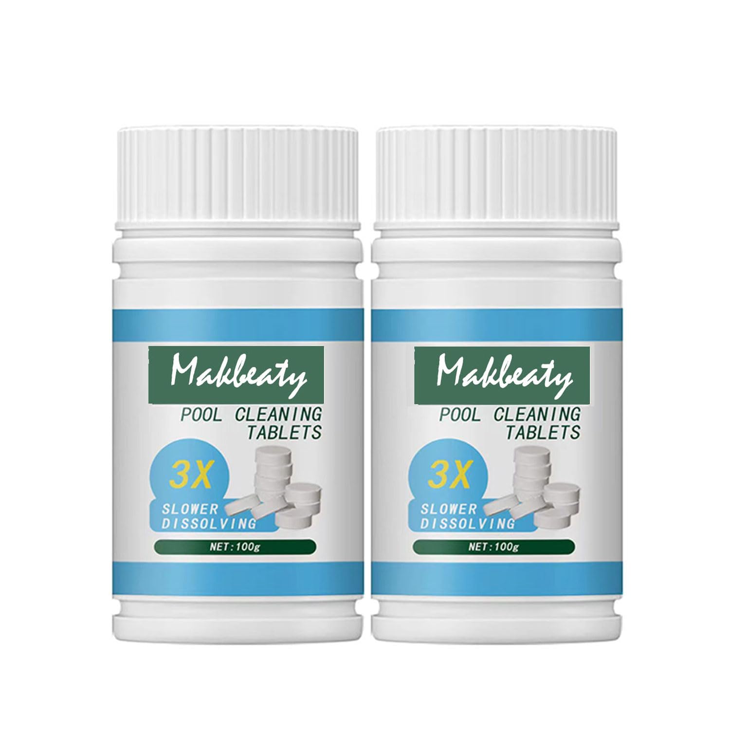 Pool Cleaning Tablets Pool Cleaning Tablets Disinfection Effervescent Tablet Effectively Guard Against Bacteria Purifying water quality（2PCS）