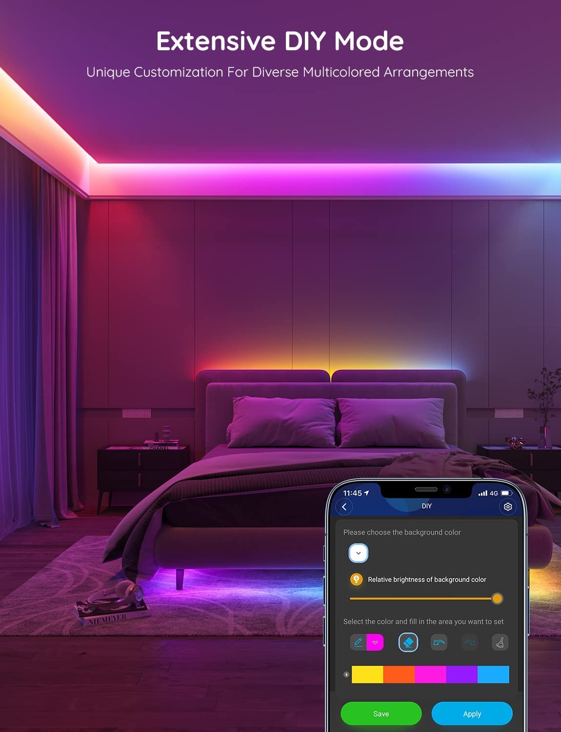 Govee RGBIC LED Strip Lights, 16.4ft Smart LED Lights for Bedroom