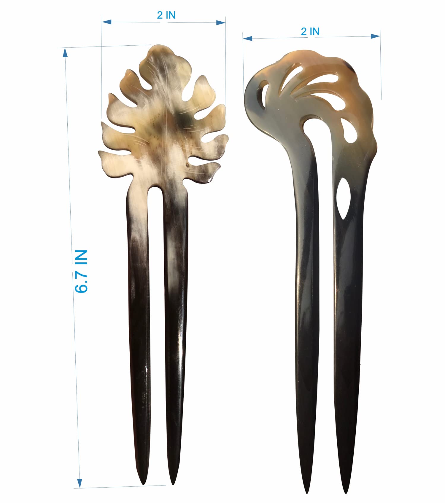 Uniquely Carved Water Buffalo Horn Hair Sticks Water Buffalo Horn Hair Sticks | Whaler main image 2