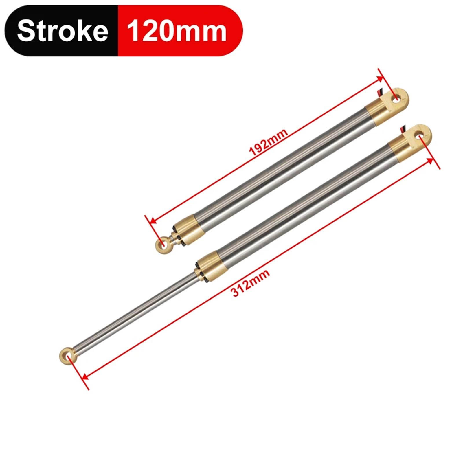 Elektryczny cylinder symulacyjny 12 mm z metalu, skok 35/55/70/90/120 mm, drążek 5 V ~ 8,4 V (skok 120 mm)