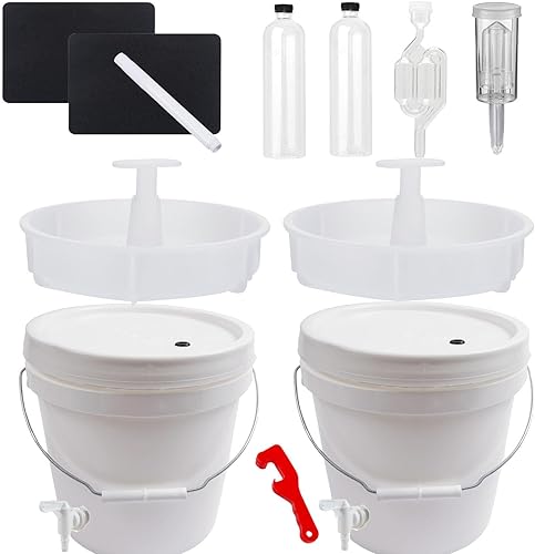 UCAREM Kit de fermentación, suministros para hacer vino, kit de fabricación de aguamiel, kit de decapado para pepinillos, recipientes de cubo de