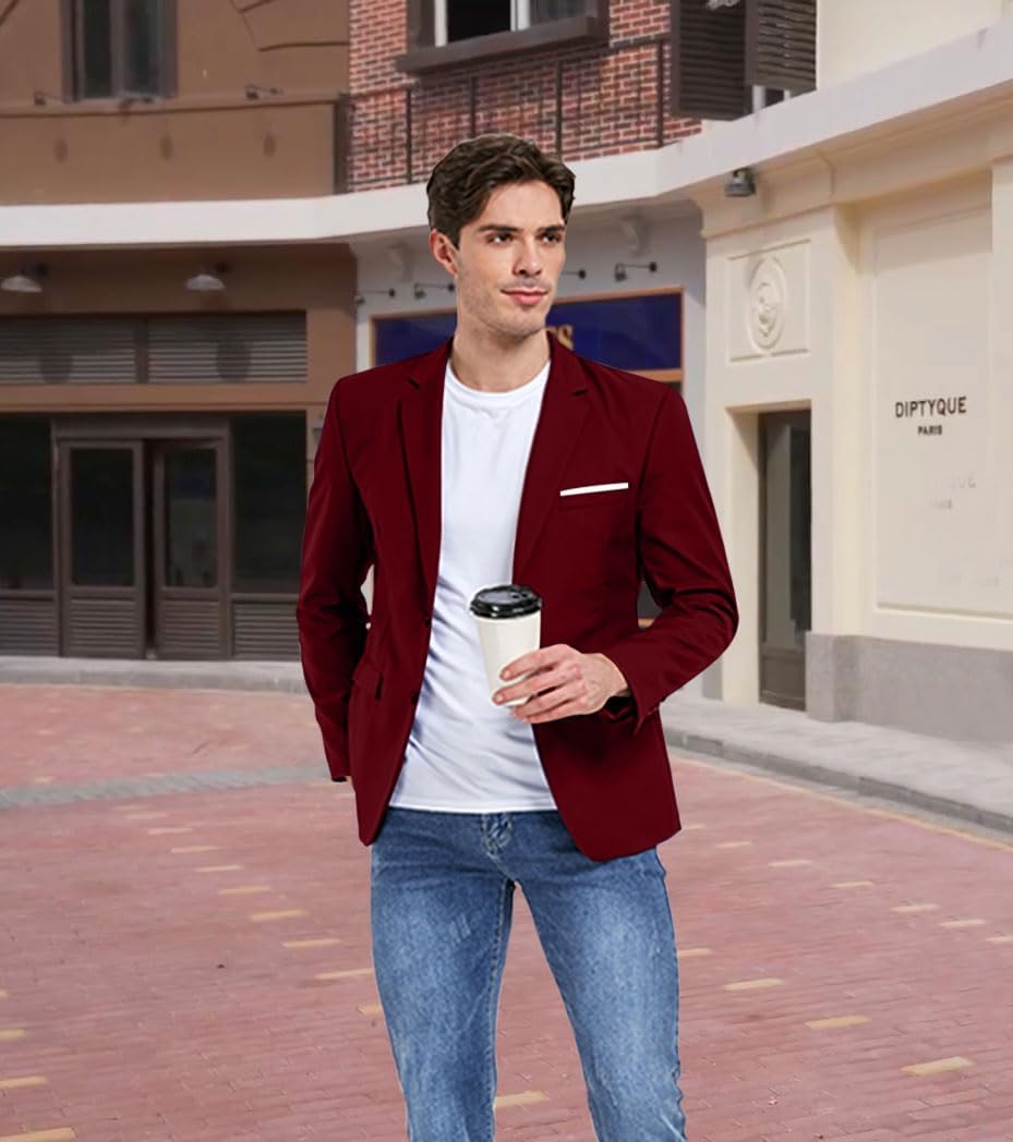 Men's Suit Blazer Casual Coats Lightweight Party Jackets Groomsmen Sports Coat Two Button Tuxedo Suits - Image 5