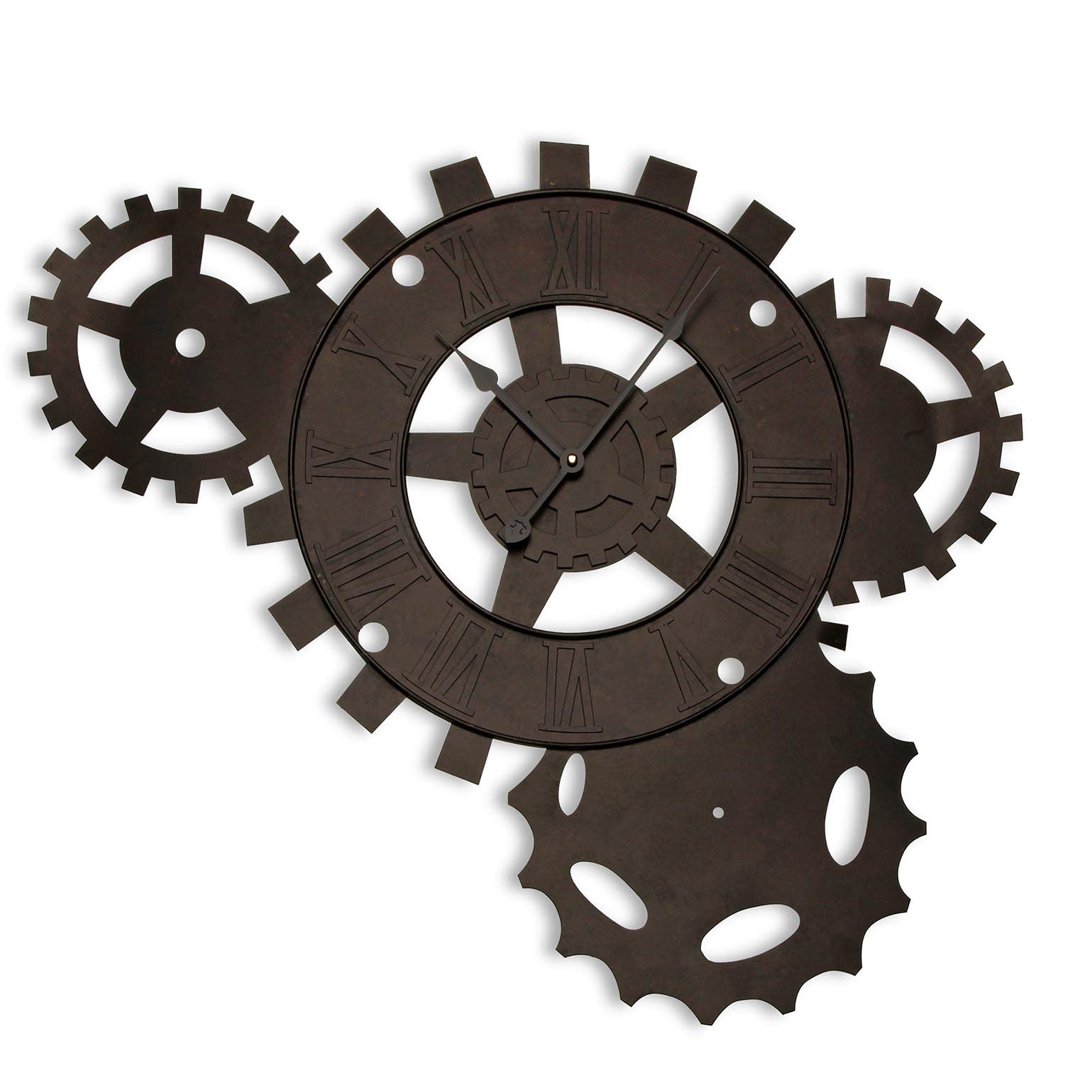 Versa Volga Horloge Murale pour la Cuisine, Le Salon, la Salle à Manger ou la Chambre. Pendule Murale, Dimensions (H x l x L) 71 x 4,3 x 51 cm, Métal et Verre, Couleur: Marron et Noir