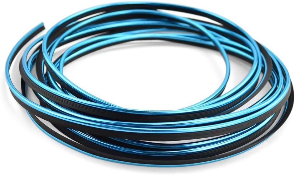 3D DIY Automobile Car Motor Interior Exterior Decoration Moulding Trim Strip line Sticker Car Interior Trim (5M Plating Blue)