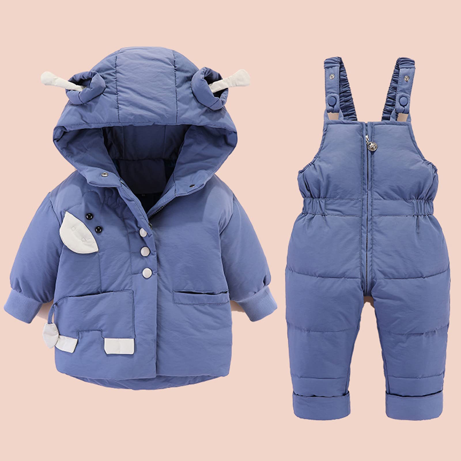 Conjunto de tops para bebé niña invierno suave suéter conjuntos grueso cálido con capucha sólida cremallera abrigo de plumas abrigo paraks mono traje de nieve conjunto de ropa de bebé 1 año