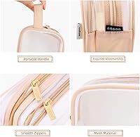 Vista 2 de Oyachic Estuche de lápiz transparente,Bolsa de lápiz de malla cuadrícula,Bolsas de lápiz con doble cremallera,Caja de lápices transparente para Aduts