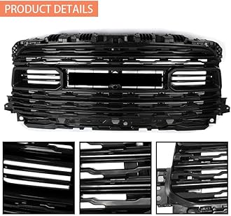 Front Bumper Upper Grille Compatible with 2020-2024 RAM 2500 3500 4500 Horizontal Billet Style w/Camera Hole Replace for 68516019AA