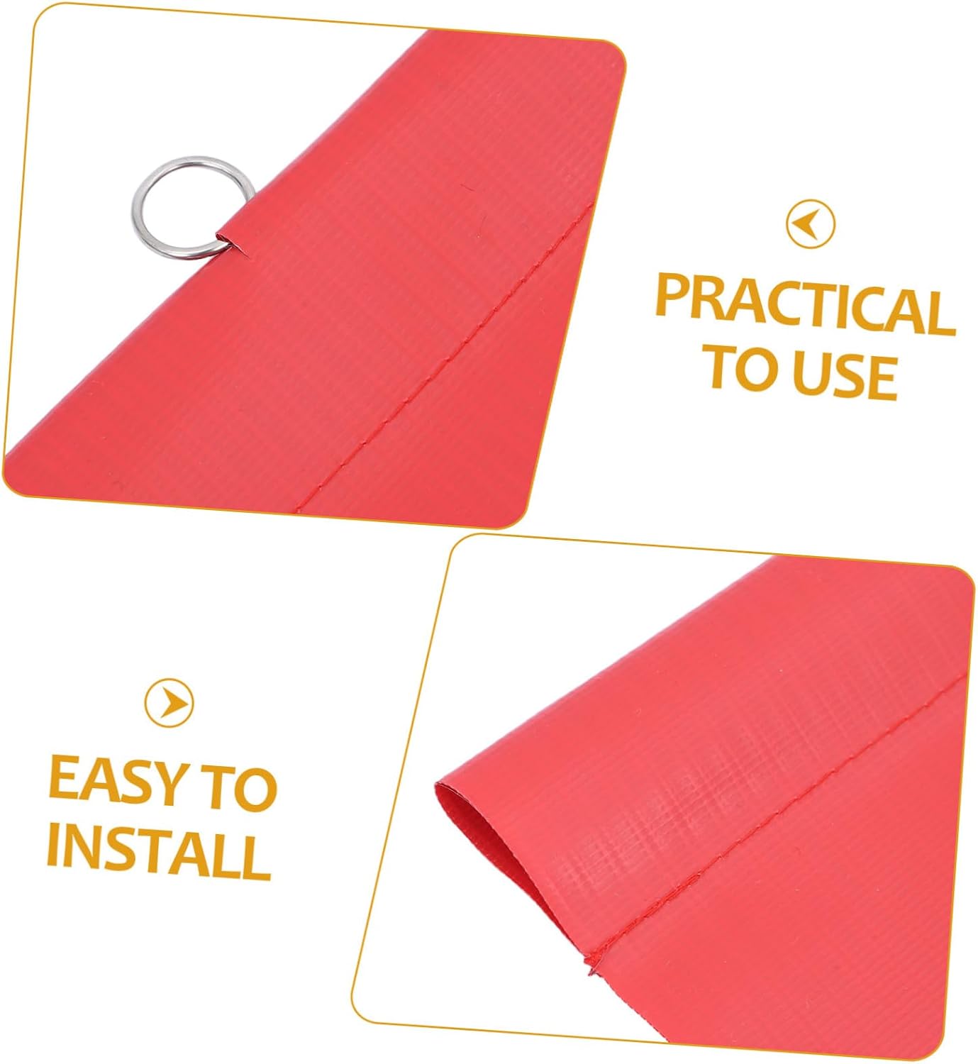 FUOYLOO 4pcs Red Safety Warning Flags with Wire Loop for Trucks and Trailers, 18x18' High Visibility Warning Flags for Oversize Loads and Pedestrian Crossing Safety