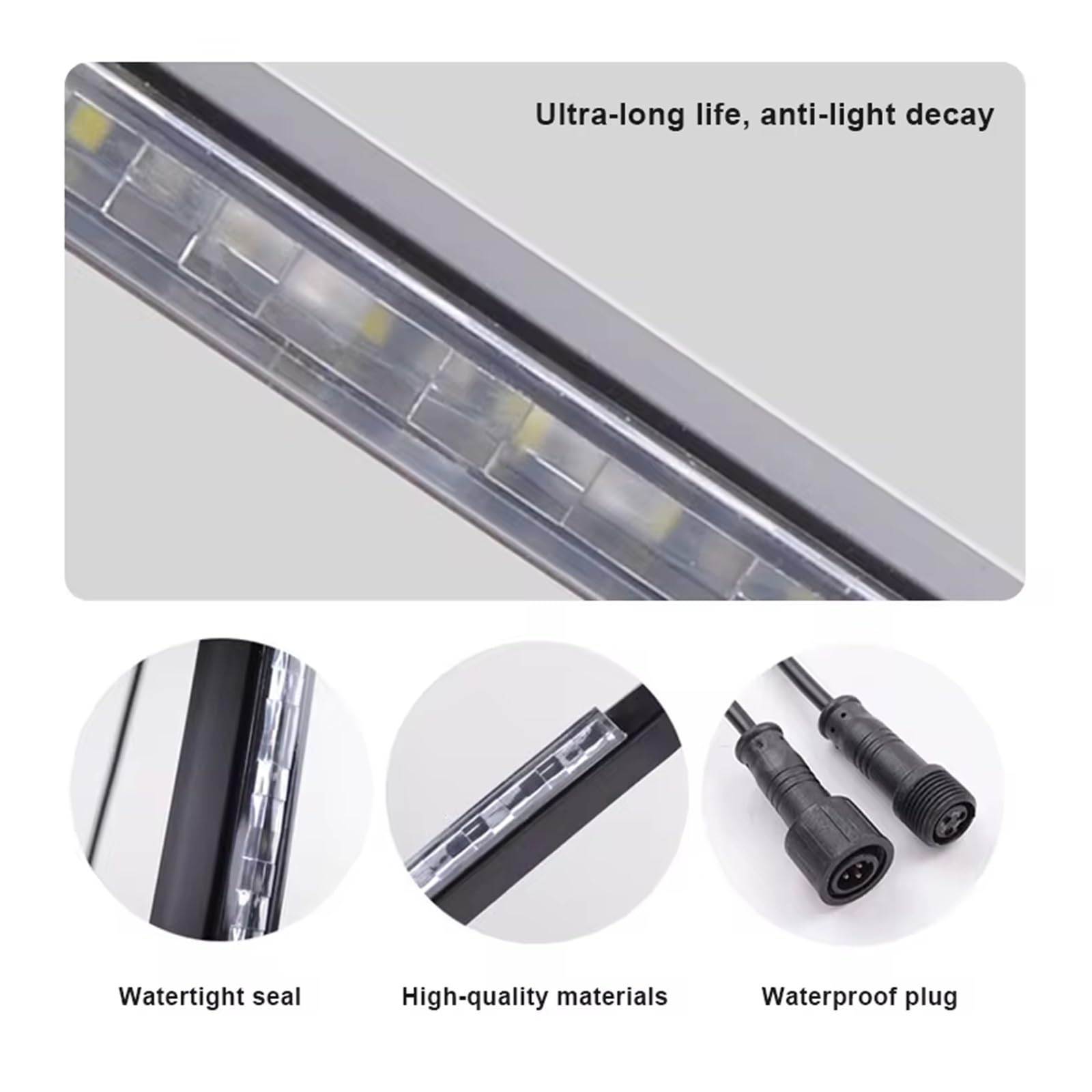 Faros Delanteros Tira Luces LED para Rejilla Delantera Coche 12V DRL Luz Circulación Diurna para Decoración Barra Lámpara LED Flexible Universal Faros Principales Coche