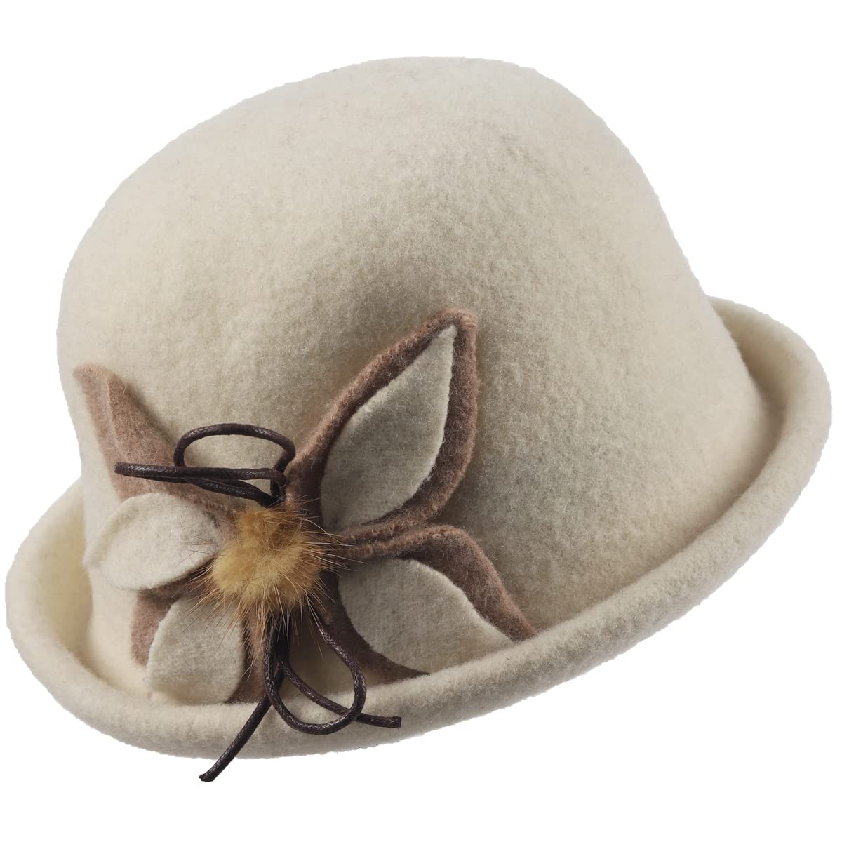FORBUSITE Women Winter Hat - Vintage Wool Cloche Bucket Hat 1950s 20s