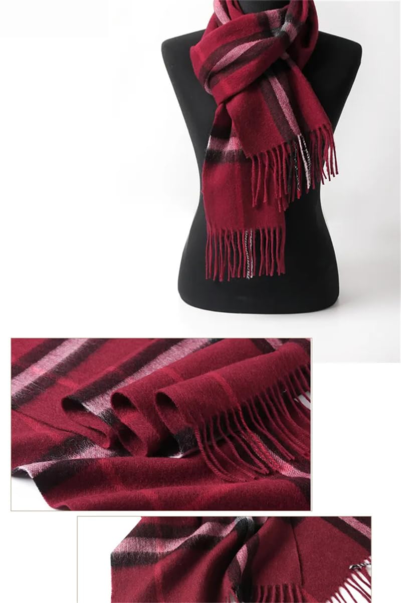 Scialle da donna in lana lavorata a maglia, sciarpa invernale unisex morbida calda classica silenziatore