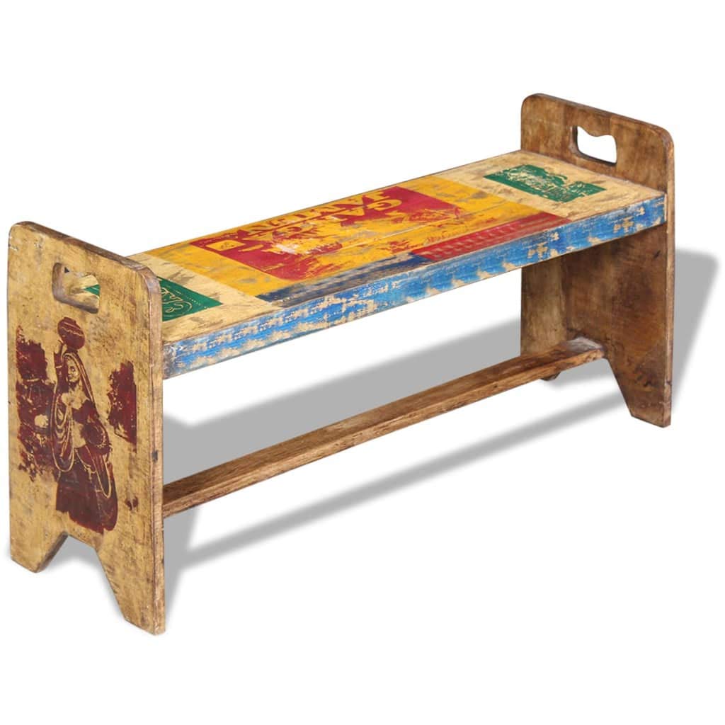 Banco de madera vieja vintage, 100 x 30 x 50 cm, banco de madera, estilo