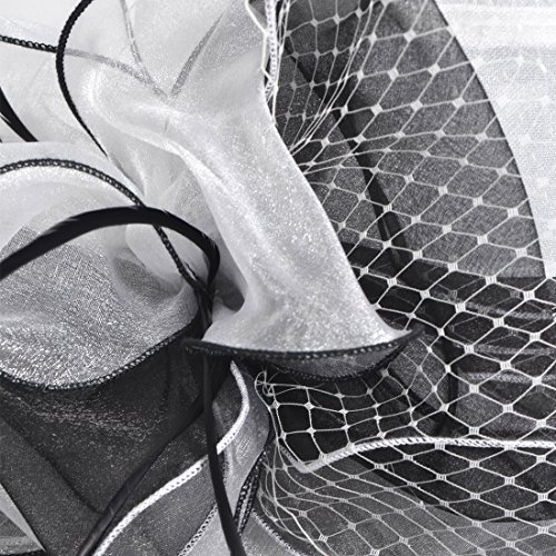 Jesse · Rena Women's Church Derby Dress Fascinator Bridal Cap British Tea Party Wedding Hat (Two-Tone-Black) #TOP2