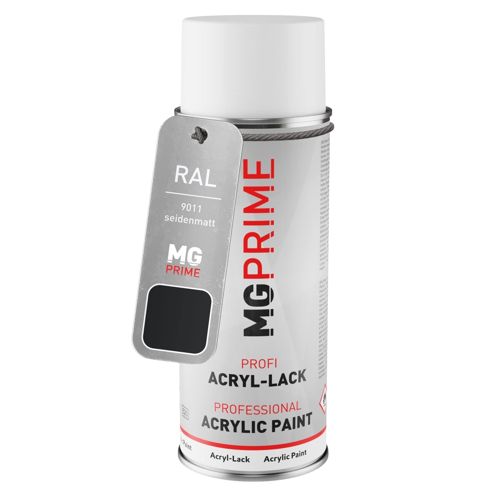 MG PRIME RAL 9011 Graphite black/Graphitschwarz Spray can 400 ml silk mat quick-drying