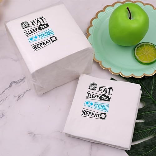 Miniatura 6 de VOWFOO Divertidas servilletas de cóctel con cita de pickleball, 50 unidades, servilletas desechables de papel para jugadores de pickleball,