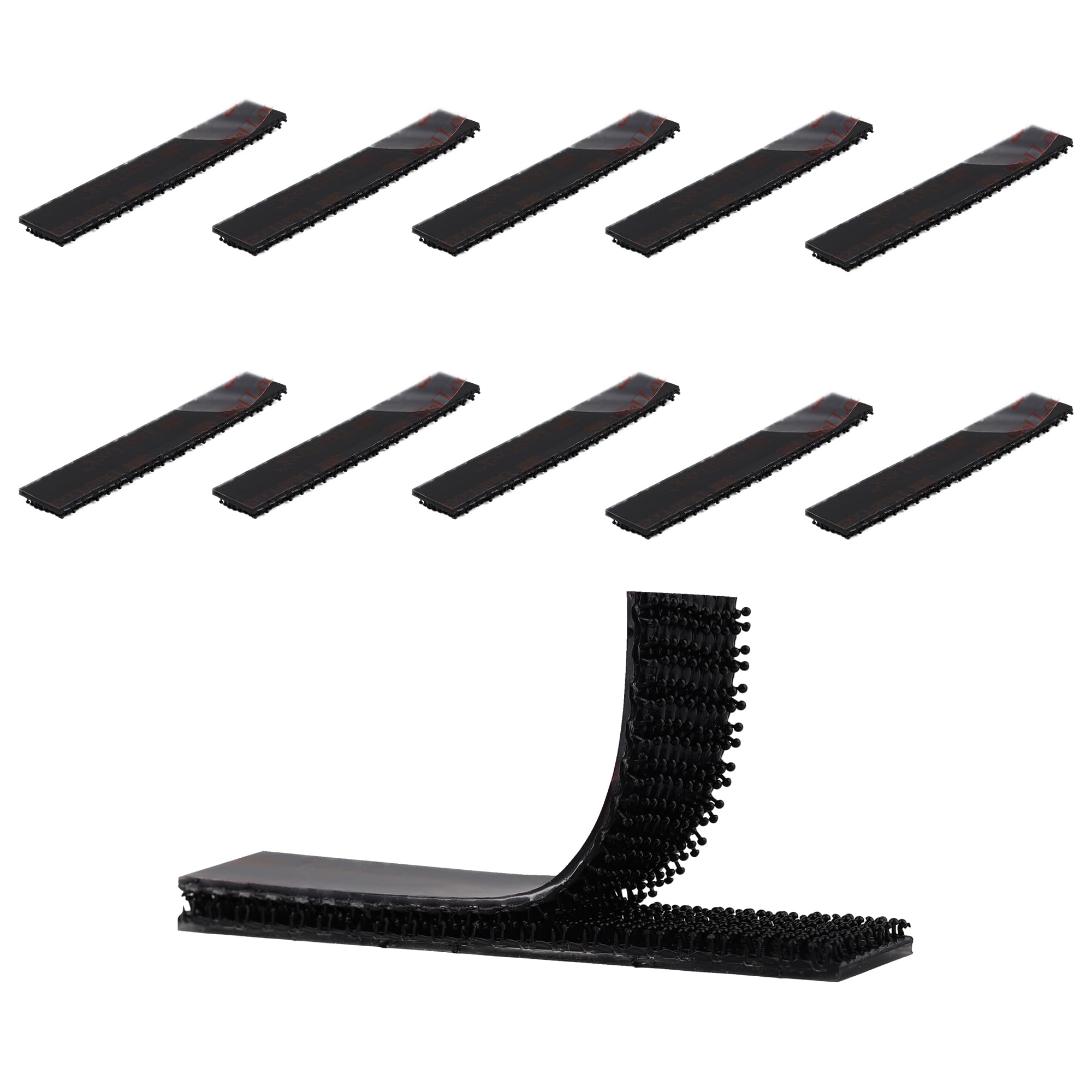 Dual Lock SJ3550 Compatible with 3M 1.27cm x 7.62cm 10PCS Black Reclosable Fastener Heavy Duty Interlocking Tape Mushroom Shaped Sticky Hook Lock Mounting Tape for EZ Pass Holder Indoor Outdoor Use