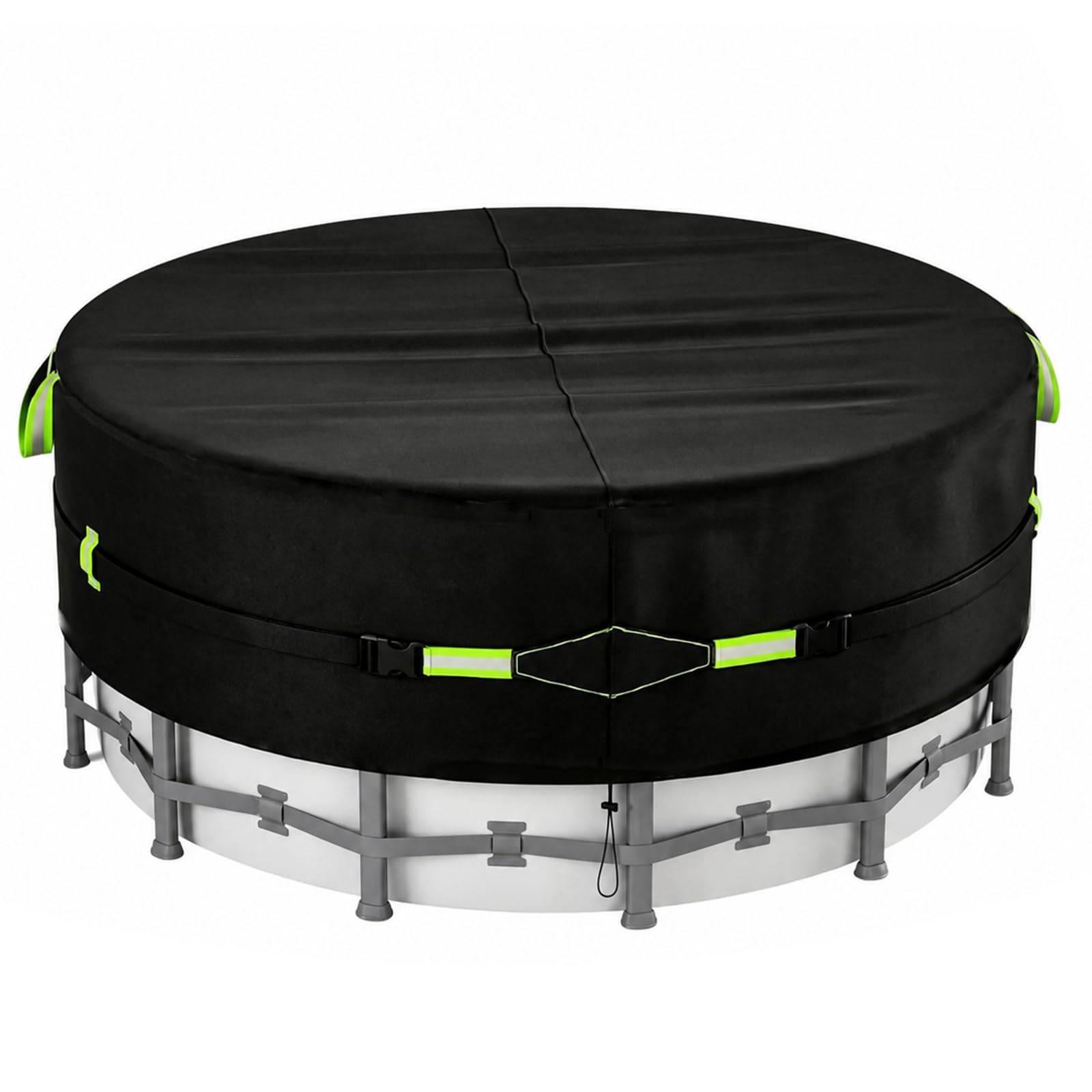 Durchmesser 366 cm Pool Abdeckung Rund, Poolabdeckung Windfest und Reißfest | 420D Oxford-Tuch mit UV-Beständigkeit Poolabdeckung Rund, Geeignet für Rundpools, Winter und Sommer