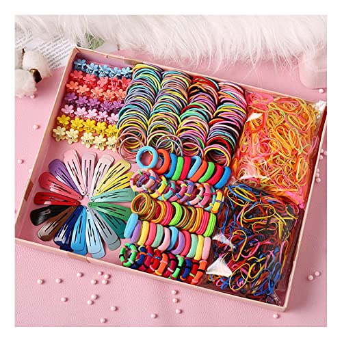 130Pcs Multicolor Lovely Headband Cotton Stretch Elastic Rope Hair Clips Hairband Set Hair Ties for Girls Ponytail Holder