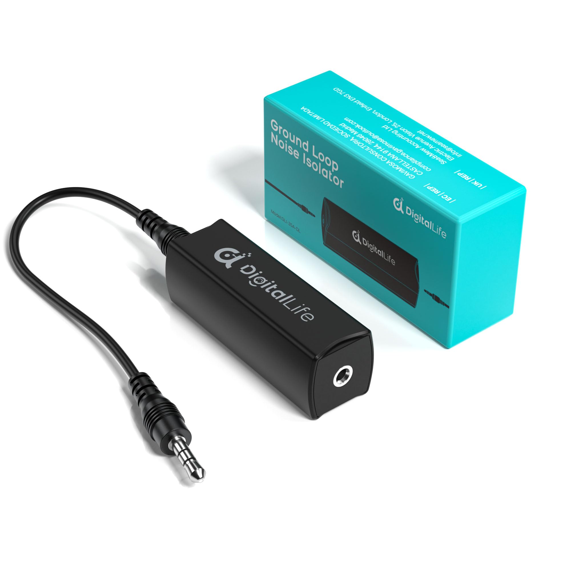 DigitalLife 3.5mm Audio Ground Loop Noise Isolator - Hum Eliminator, GI35-A