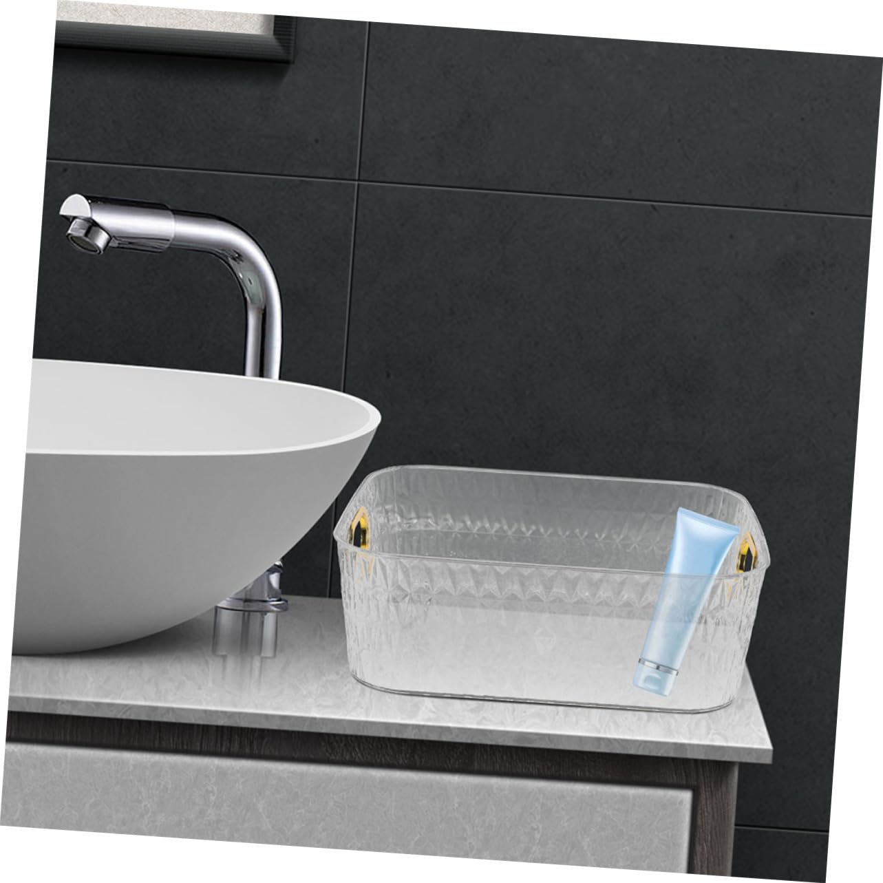 Organizer Trucchi Trasparente in Plastica 2 Pezzi per Vanity