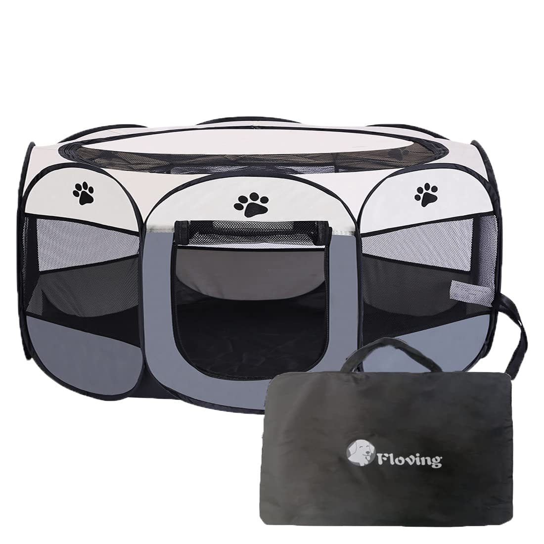 八角形 ペットサークル 折りたたみ式 収納バッグ付き 猫 犬 ケージ 組み立て不 Amazon | Floving 八角形 ペットサークル 折りたたみ式 収納バッグ付き