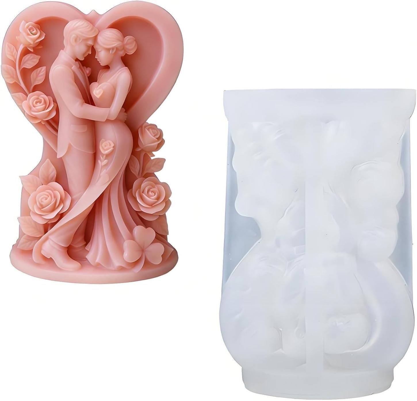 HUSAINI MART | Romantic Couple Heart Silicone Candle Mold | 3D Wedding Couple Resin Casting Mold | DIY Soy Wax, Epoxy Resin, Soap, Plaster & Jesmonite Mold | Reusable Silicone Mould NK-image-43