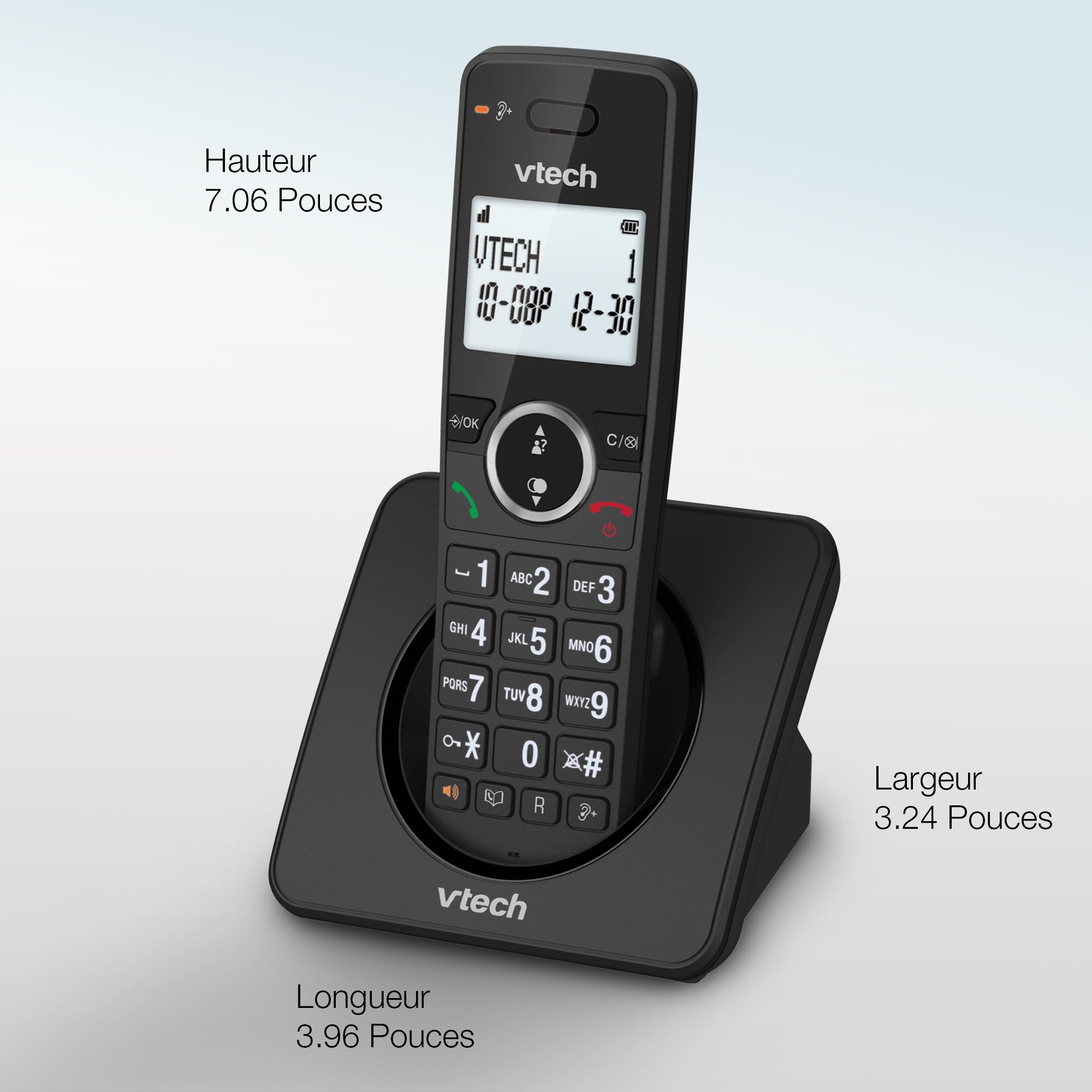 VTech DECT sans Fil à 3 combinés, Blocage d'appel, rétroéclairé, conférence, 18 Heures d'autonomie, amplificateur, Haut-Parleur Mains Libres, numérotation Rapide, Mode ECO et Silencieux | ES2002