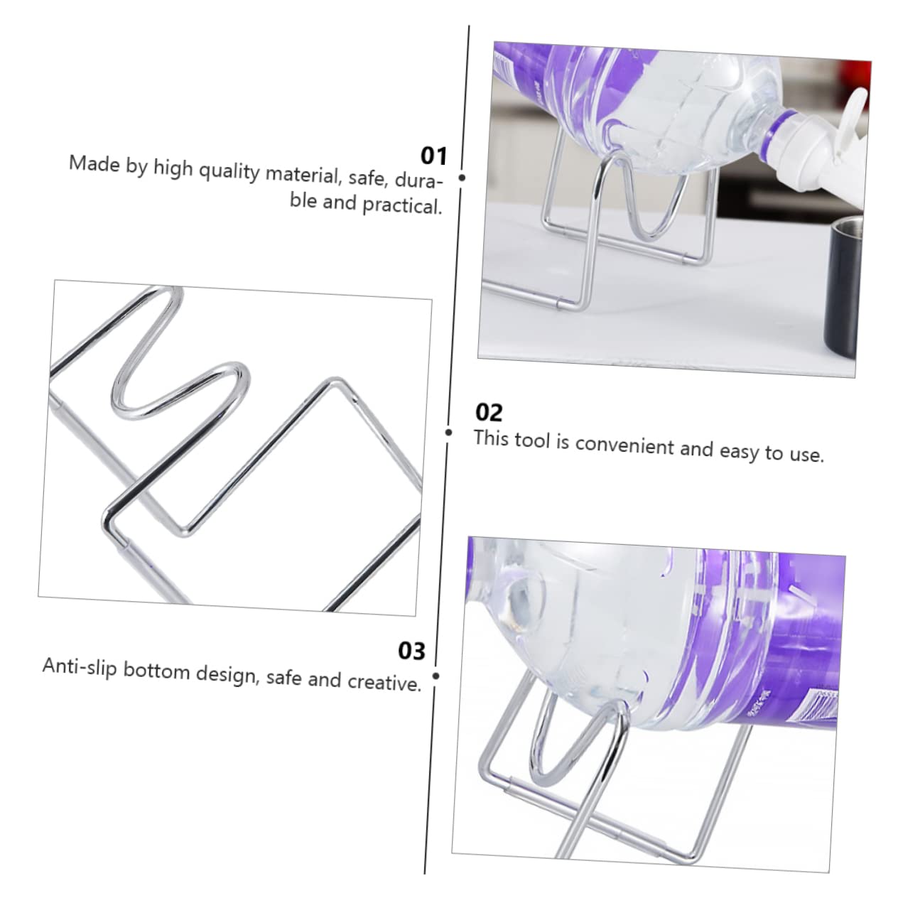 balacoo Bucket Rack Water Bottle Holder Water Bucket Holder Office Water Dispenser Water Cooler Jug Rack Car Stands Water Jug Holders Stands Portable Car Kettle Car Mount Heavy Bottle Rack, Silver