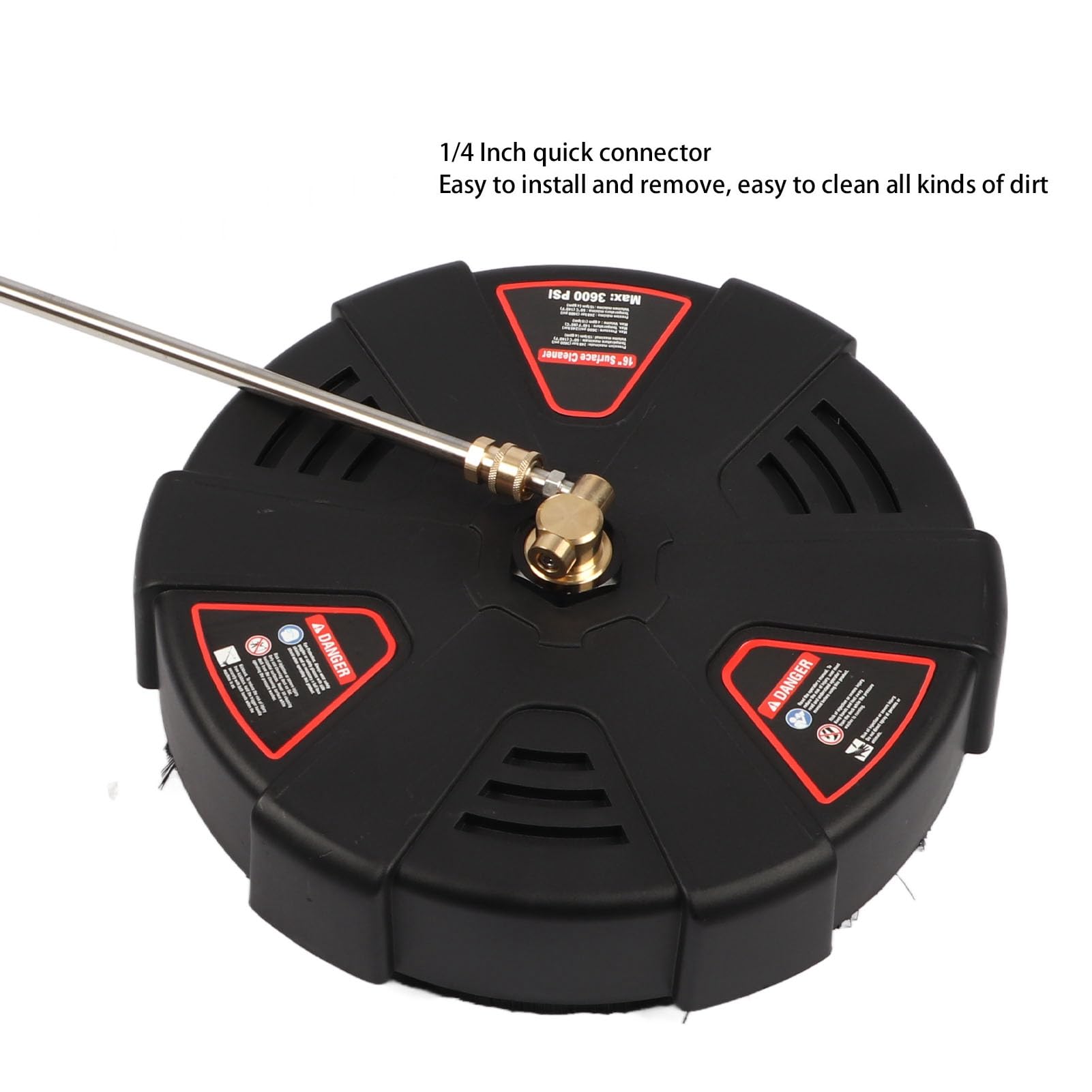 Cocoarm Limpiador de Superficies con Lavadora a Presión de 16 Pulgadas Limpiador de Superficies con Lavadora Eléctrica de Acero Inoxidable 3600 PSI 3 Ruedas Conexión Rápida de 1,4 Pulgadas con 2