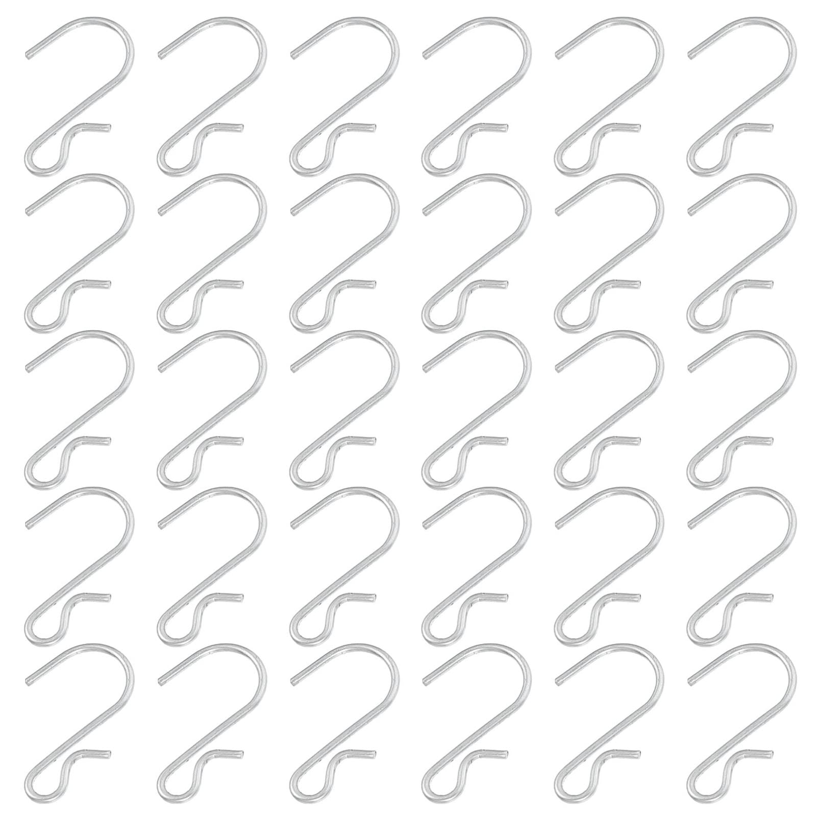 ULTECHNOVO 200pcs S Hooks Metal S Shaped Hooks Display Hook Merchandise Hanging Hook Shop Supermark Kitchen Hooks Hanger for Small Items Pots Plants Bags Towels White