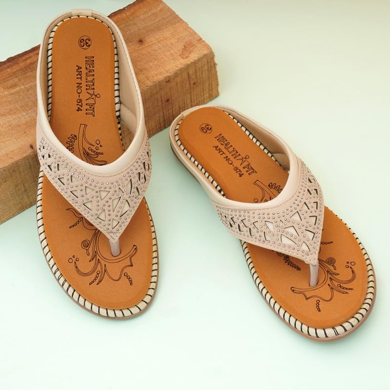 Image of HEALTH FIT Extra Super Soft Ortho Care Diabetic & Orthopedic Slippers /Doctor Chappal & Footwear with Memory Foam