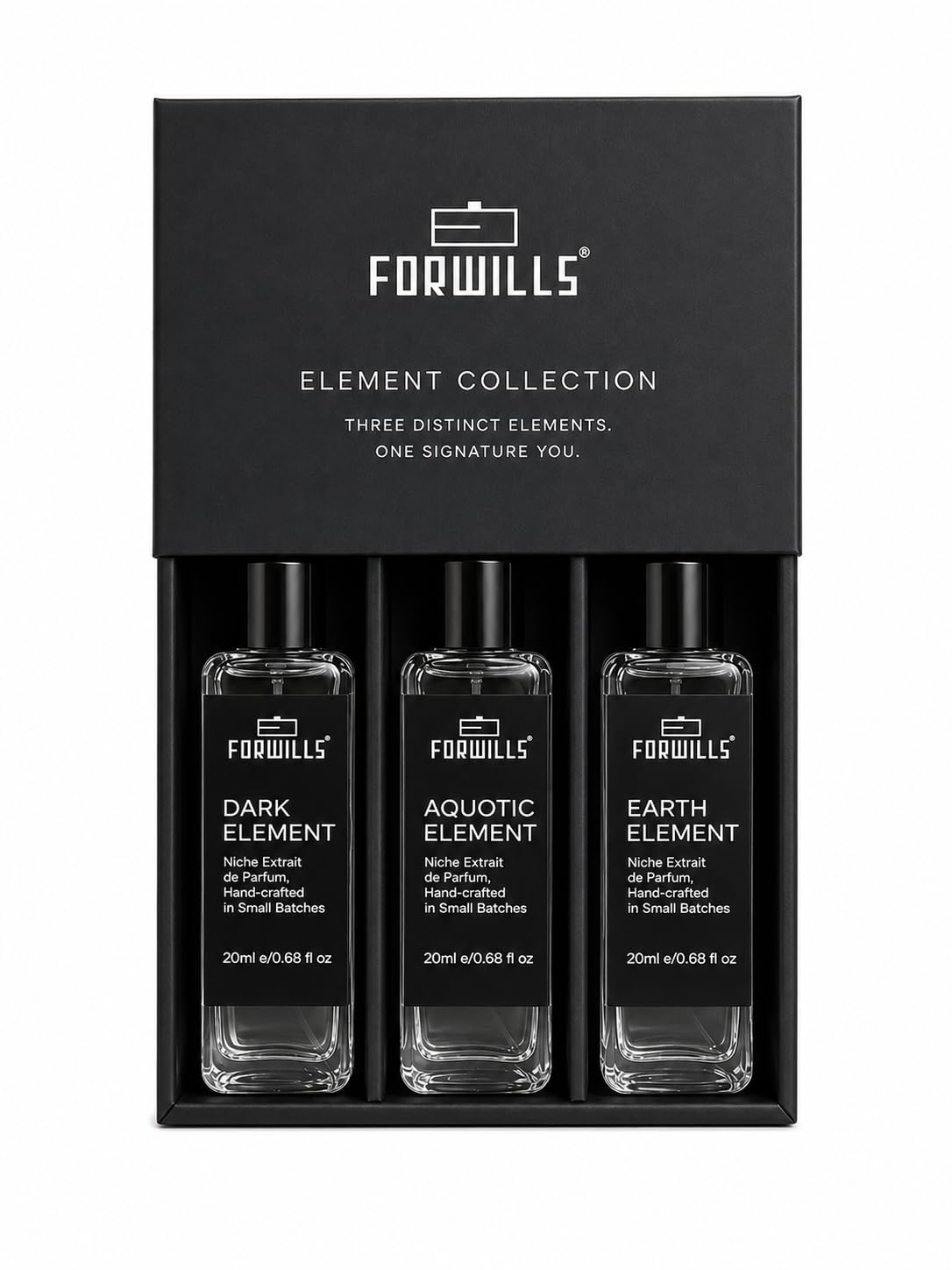 Element Collection Perfume Gift Set for Men | Dark Element, Aquotic Element & Earth Element | 3 x 20ml Niche Extrait de Parfum Travel Size Fragrance Collection-image-6