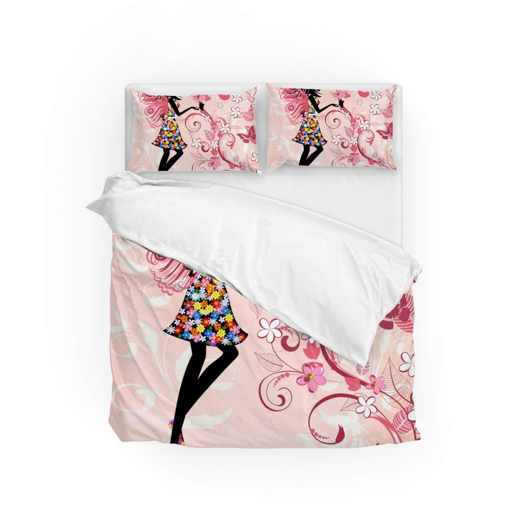Housse de couette fée de la forêt 3 pièces avec 2 taies d'oreiller Long Twin en polyester