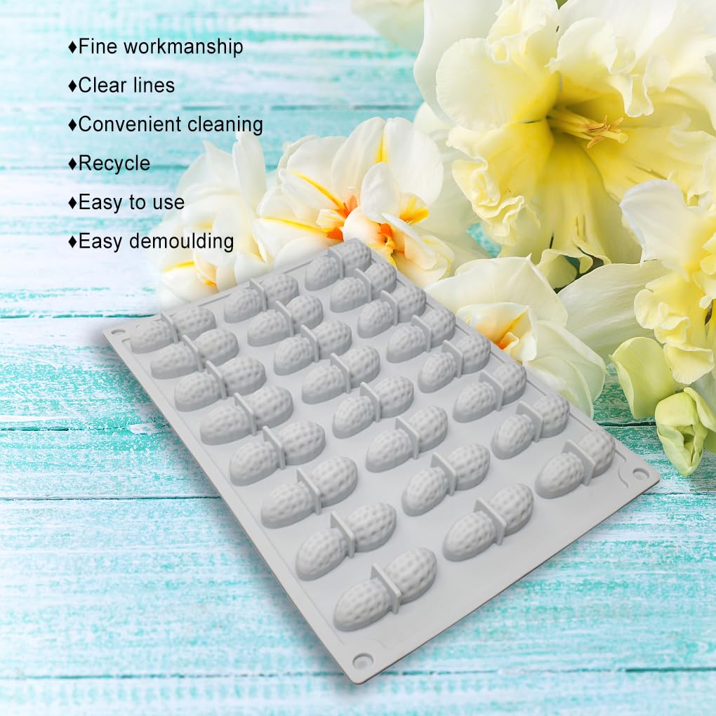 Juego de 5 moldes decorativos de silicona para decoración de pasteles, cacahuete, hongos, fondant, pasteles, decoración hecha a mano, para fiestas