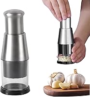 Kakalote Manual Food Chopper: Compact Stainless Steel Mini Garlic Press & Vegetable Dicer for Onions, Peppers, Potatoes