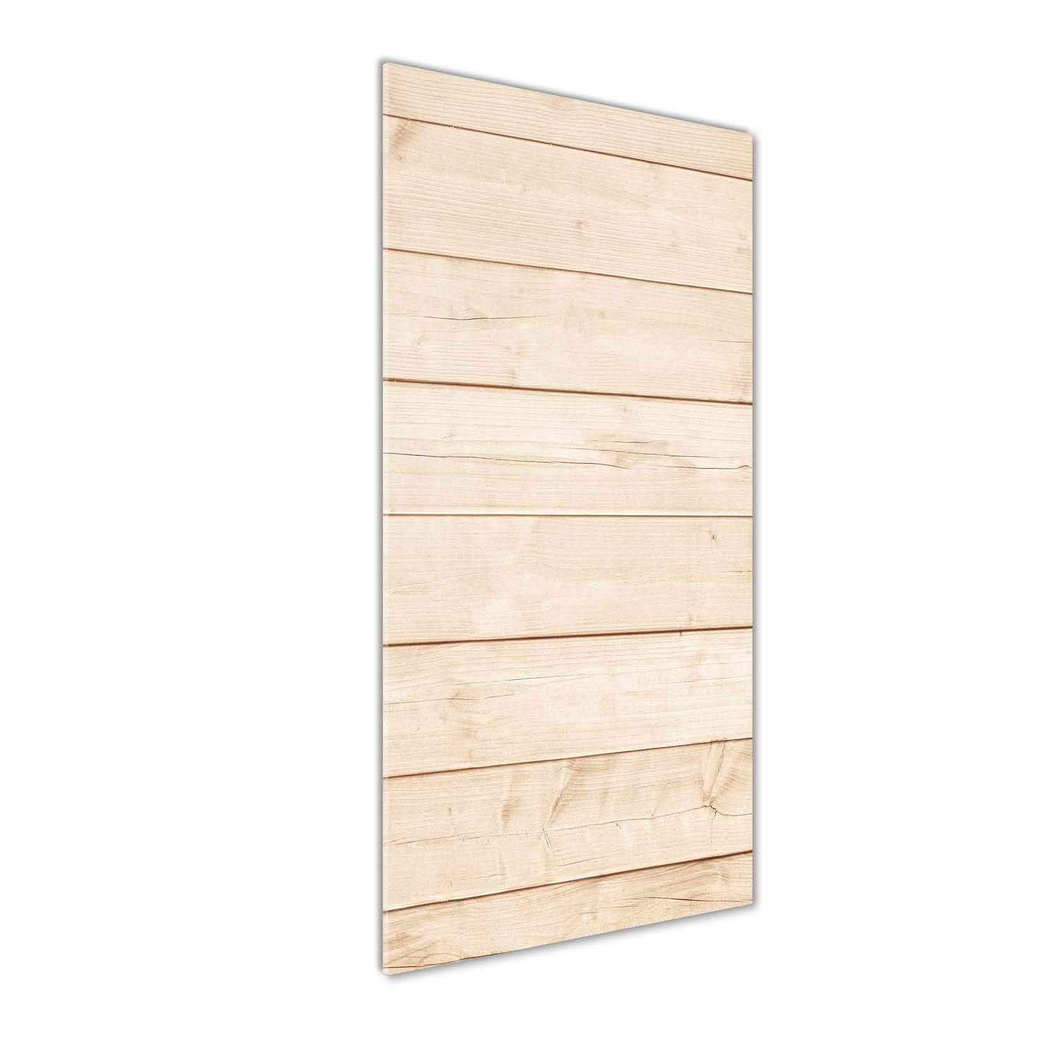 Image sur Verre Acrylique Tulup 50x125 - Finition Brillante Style Fond en Bois Beige
