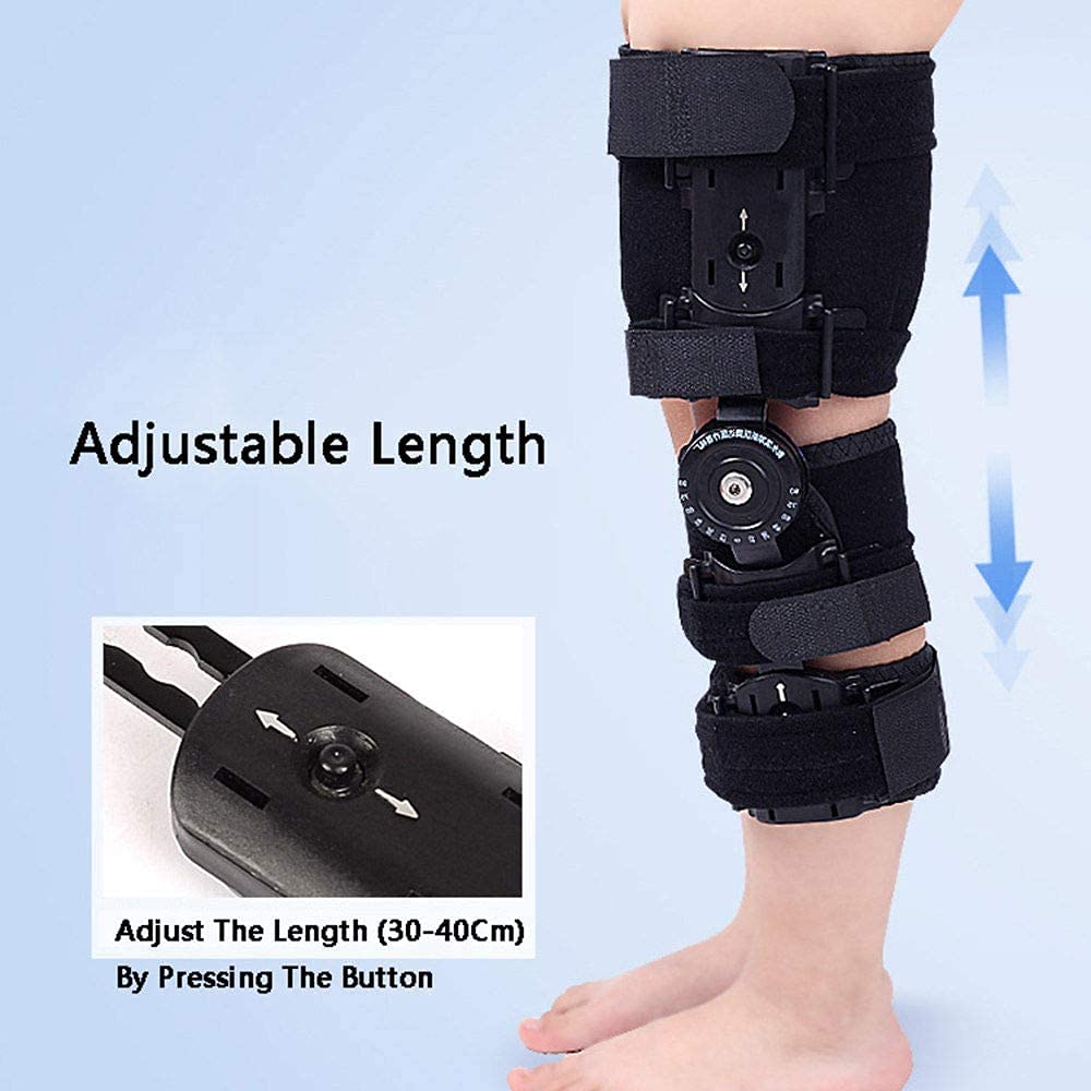 Ortesis de rodilla con bisagra Rodillera articulada para niños, rodillera postoperatoria para estabilización de recuperación, órtesis de rodilla ajustable, envoltura de compresión deportiva para corr