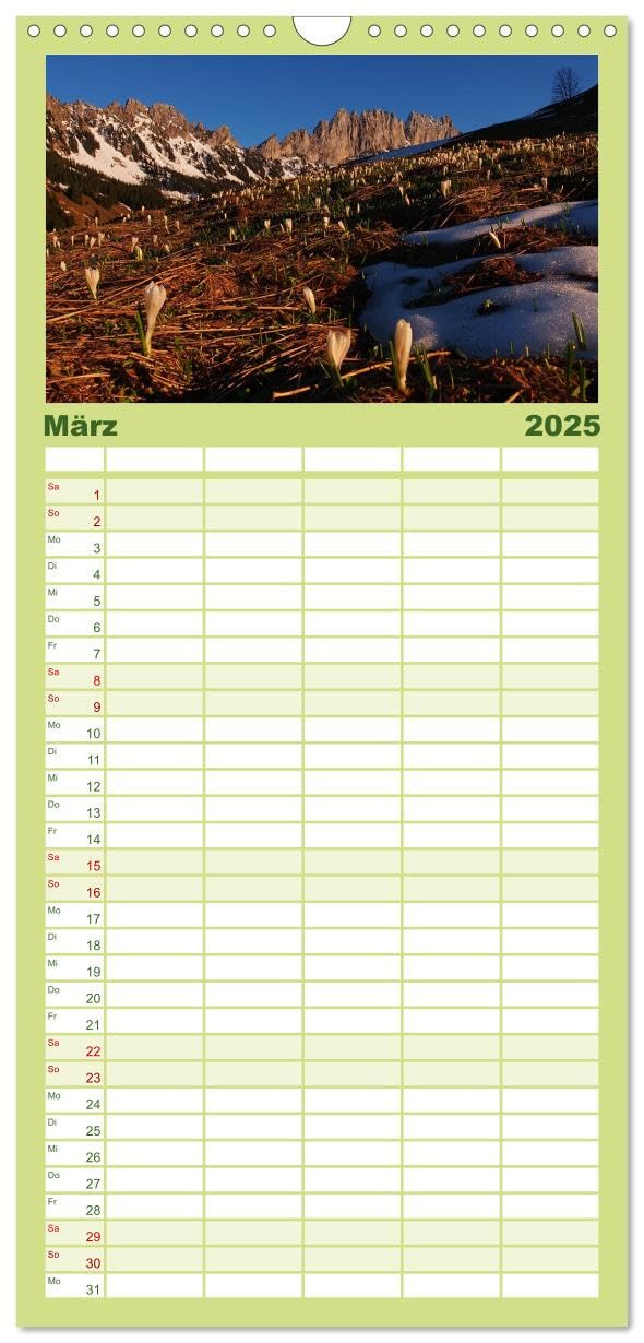Familienplaner 2025 - Rund um die Gastlosen mit 5 Spalten (Wandkalender, 21 cm x 45 cm), CALVENDO: Faszinierende Augenblicke bei den Gastlosen (CALVENDO Orte)