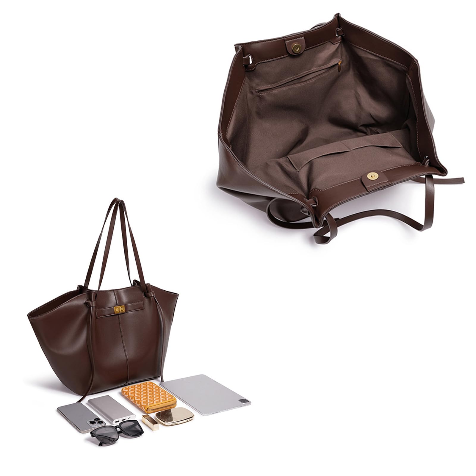 Tote Bag Damen,Shopper Tasche Damen Groß,Large Shoulder Handbag Mit Abnehmbarer Schlaufe,Shopper Für College Schule Arbeit Reisen Shopping
