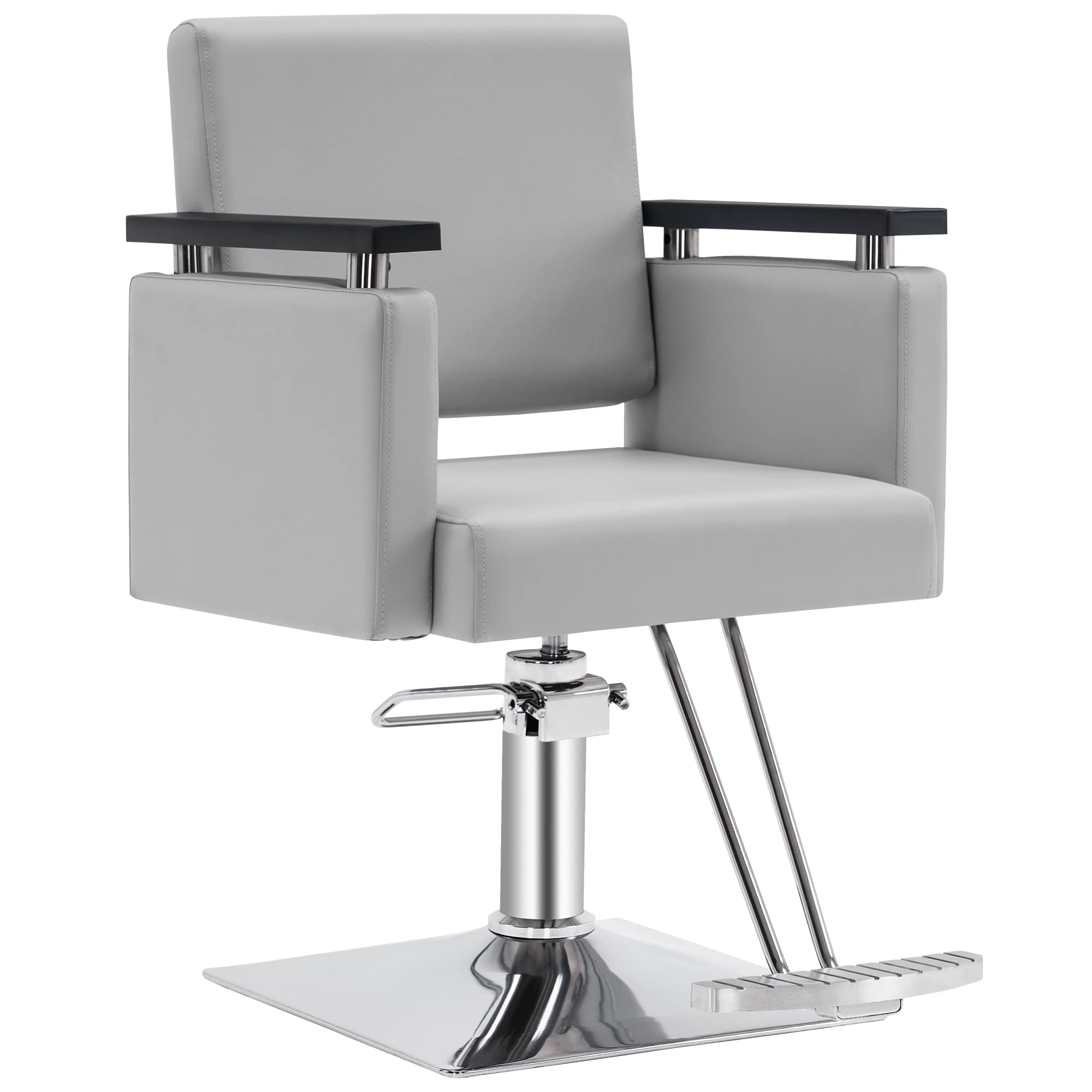 BarberPub Classic Hydraulic Barber Chair Salon Chair Beauty Spa Styling Salon Equipment 8803 (Grey)