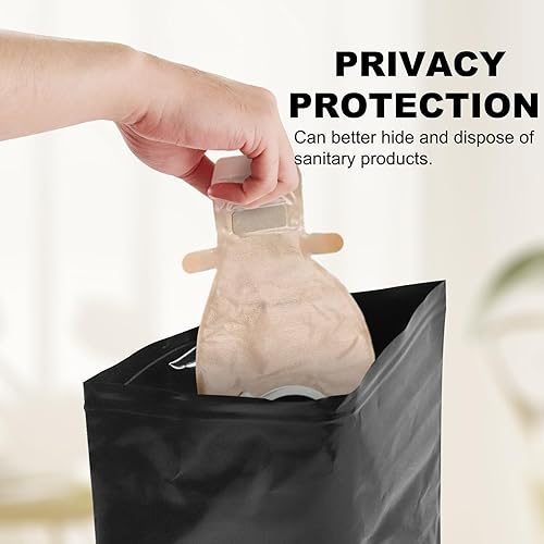 Miniatura 2 de Ostomy Pouch - Bolsas desechables para ostomía, paquete de 100, bolsas desechables de ostomía negra de 9.8 x 11.8 pulgadas, bolsas de eliminación de