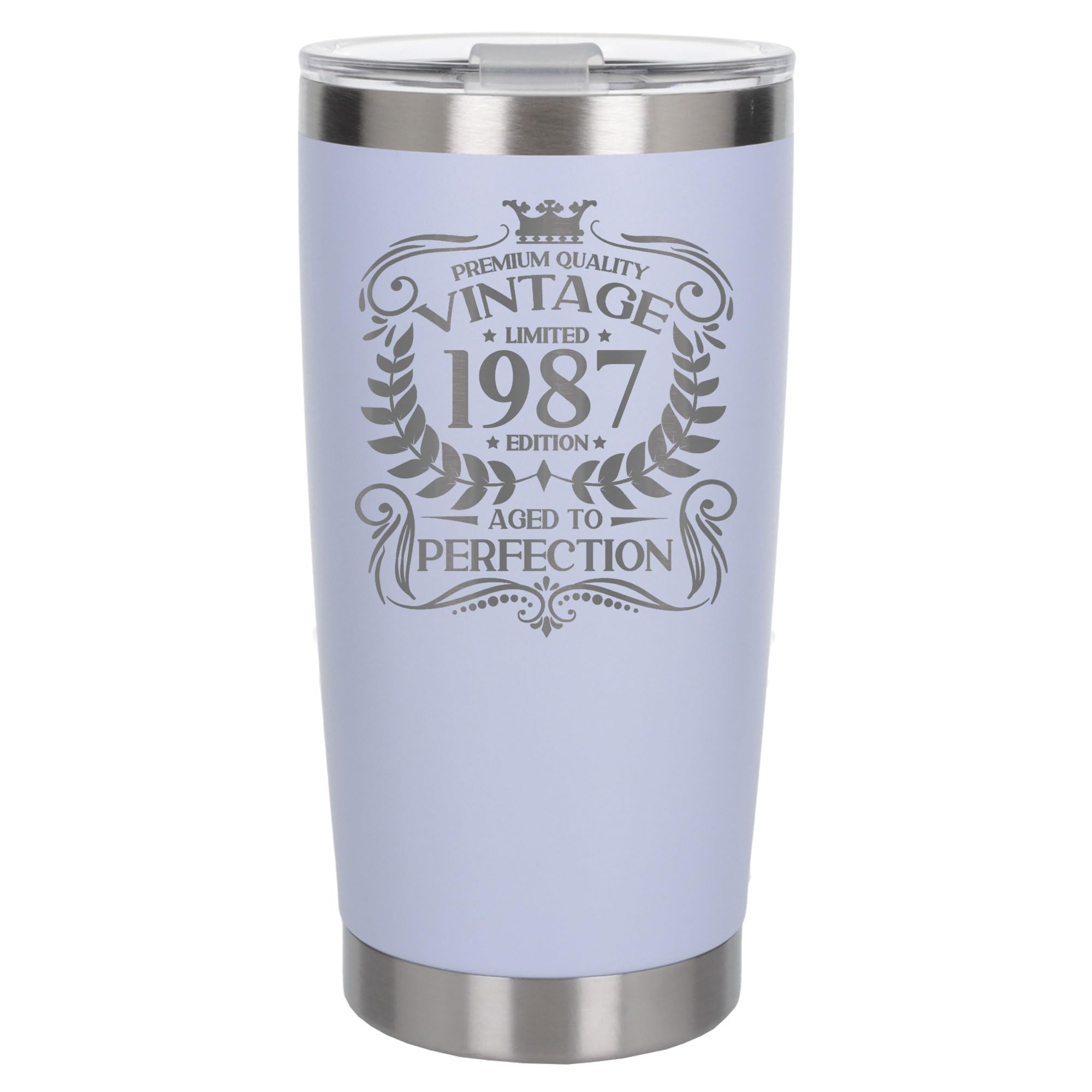 Always Looking Good 39th Birthday Gift Vintage 1987 Aged to Perfection Engraved Insulated Travel Mug Present for 39 Year Old White Thermal Coffee Flask Travel Mugs with Lids