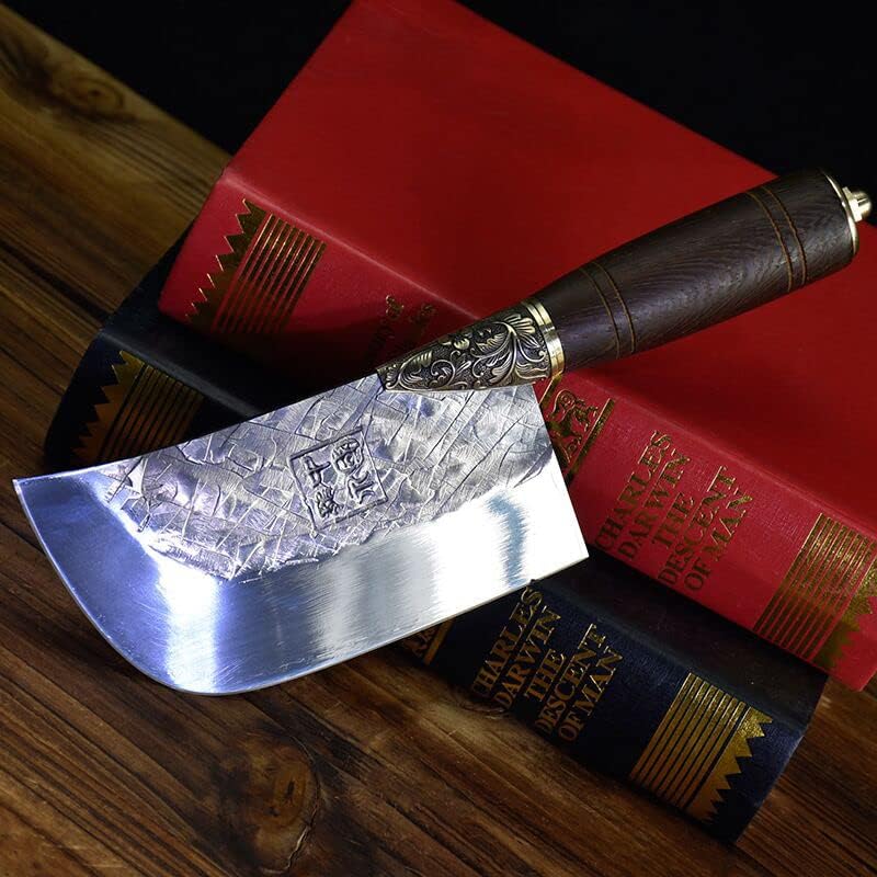 Meat Cleaver,Butcher knife Authentic Longquan ghost hand made of pure hand forged kitchen knife ancient retro slicer light household meat cleaver (Color : G-cd85A)