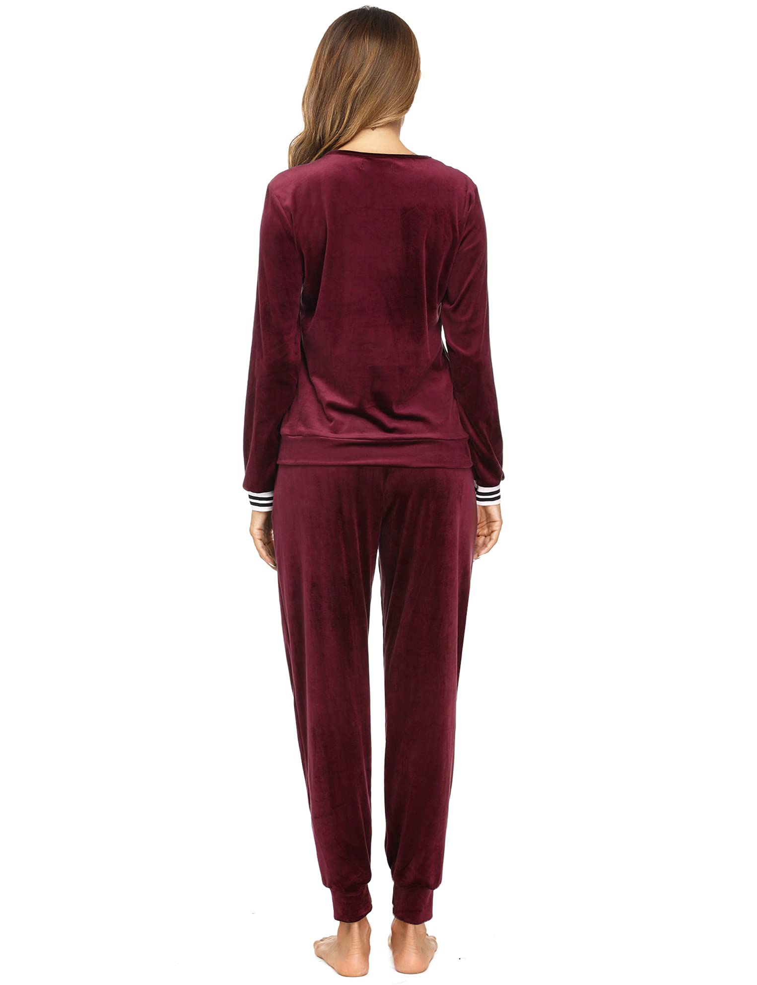 Totatuit Donna da Ginnastica in Velluto Tuta da Casa Set Tuta Sportiva Casual Pigiami Due Pezzi Pigiama Donna Pile Set Inverno da Yoga Jogging Training Sportwear con Coulisse