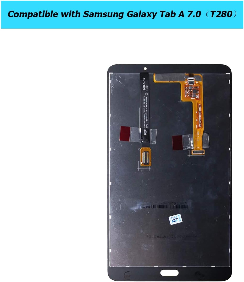 Upplus Replacement Screen Compatible with Samsung Galaxy SM-T280，Tab A 7.0（T280）LCD Display Assembly Touch Screen for Tab A 7.0 Wifi Tablet (Not for 3G version & T285 & No Earpiece Hole) with toolkit