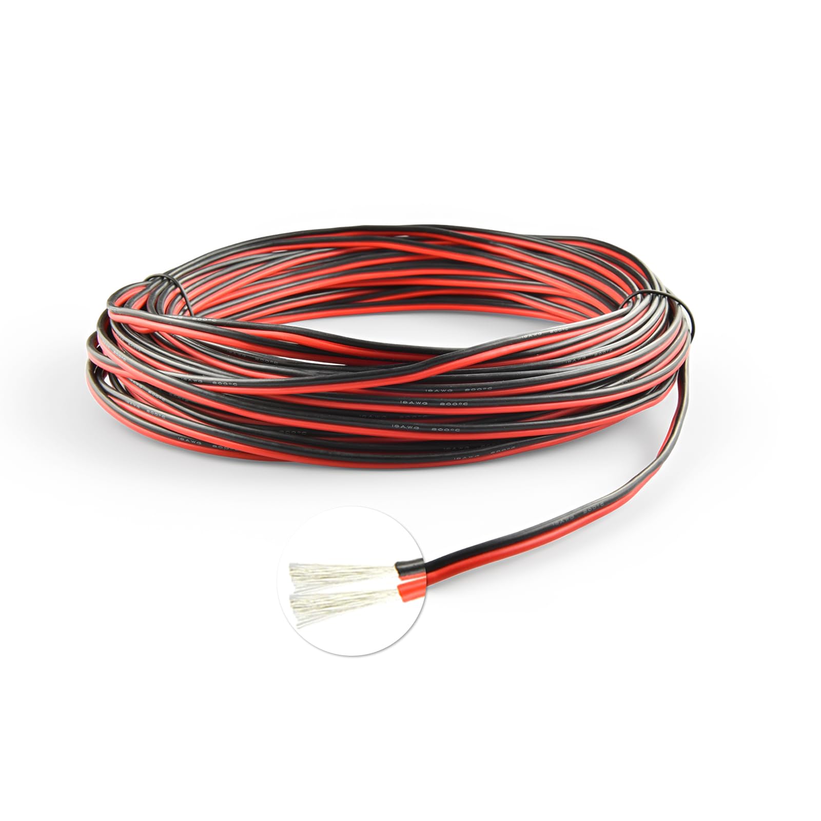 20M Cable Silicone 0,75 mm² Rojo-Negro 18AWG Flexible | Cable de cobre estañado, Flexible, Resistente a altas temperaturas