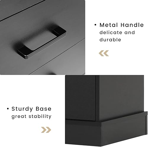 Miniatura 9 de Hasuit Cómoda doble negra de 6 cajones para dormitorio, torre de almacenamiento de madera, cómoda ancha de 6 cajones, armario de almacenamiento