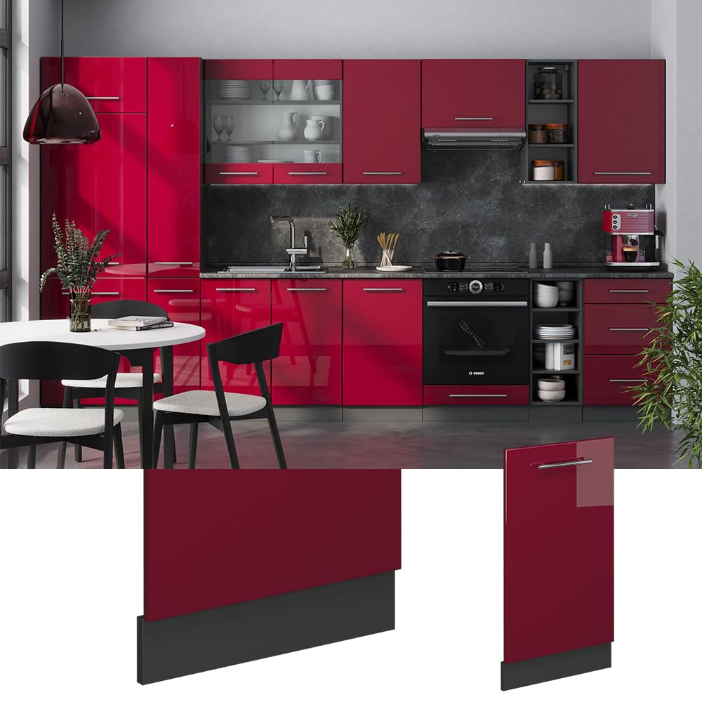 Façade Fame-Line, 45cm sans PT, Blanc Haute brillance, Anthracite, Vicco - Maison