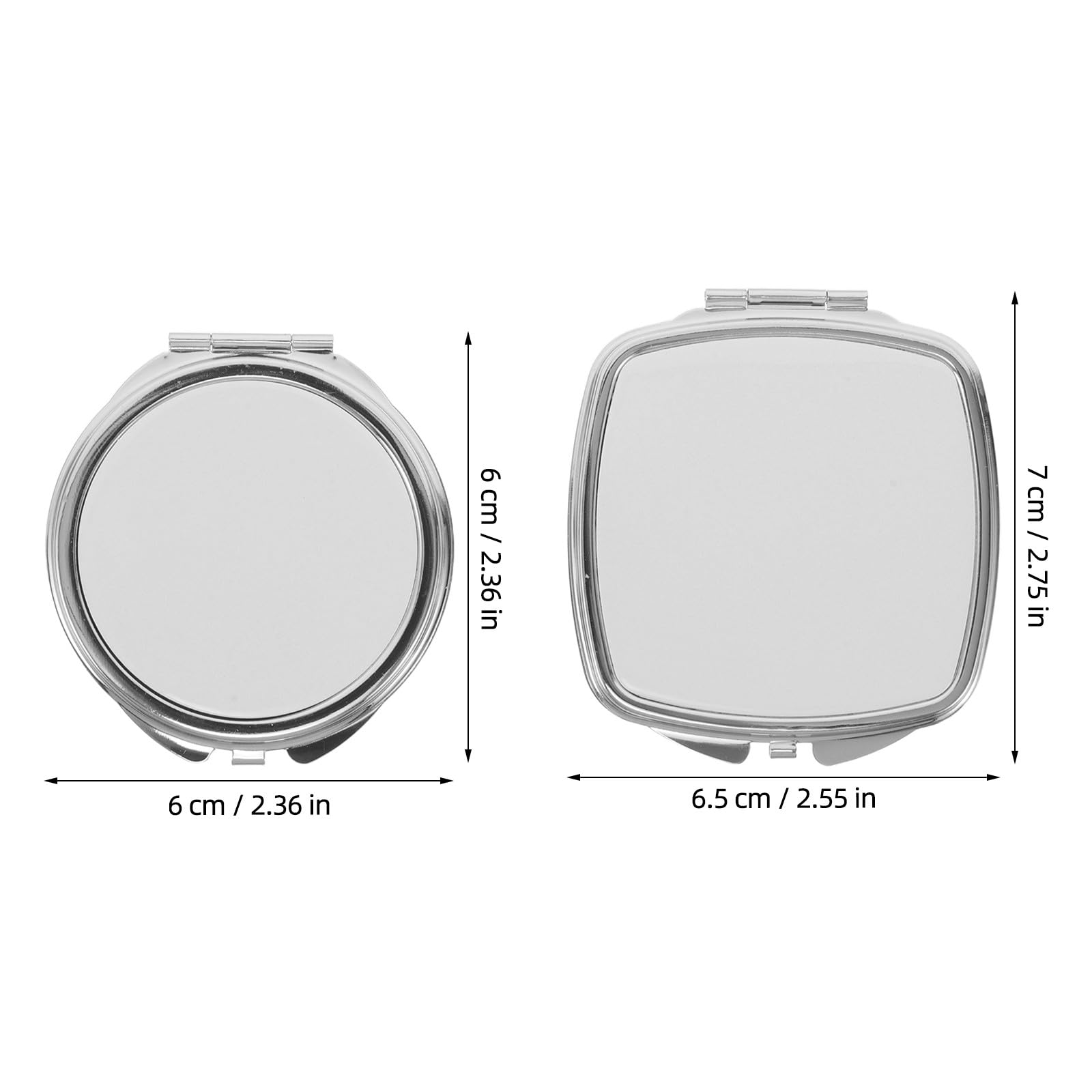 Zerodeko 12 specchietti pieghevoli per sublimazione, specchietti cosmetici | Specchietti tascabili per sublimazione, con design rotondi e con bordi arrotondati, ideali per ritocchi quotidiani al trucco