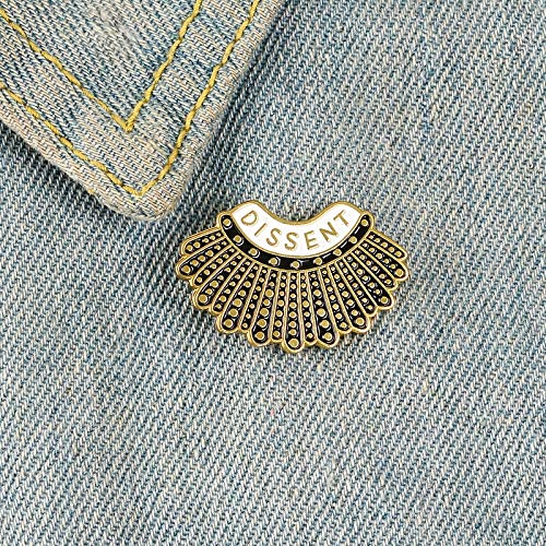 Dissent Enamel Pin, Ruth Bader Ginsburg Pin, Black Brooches Shirt Lapel Bag Ruth Bader Ginsburg Badge Female Justice RBG Jewelry Gift